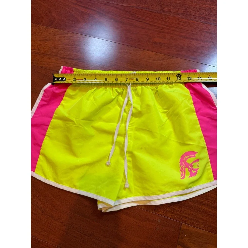 USC Trojans Neon Workout Shorts Running | Yellow Pink | Size Medium *Runs Small